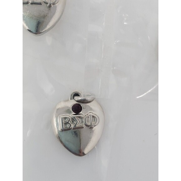 BETA SIGMA PHI SORORITY COLLECTOR'S CHARM BRACELET SILVER DATED HEART CHARMS NEW - Picture 7 of 12